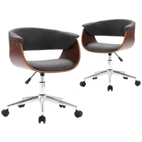 vidaXL Chaise de salle à manger 2 pcs. Pivotant Gris Tissu