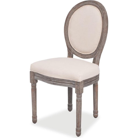vidaXL Chaise de salle à manger 2 pcs. Tissu crème
