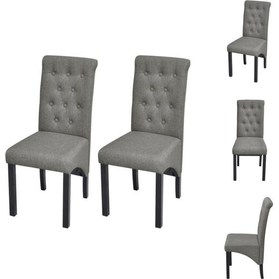 vidaXL Chaise de salle à manger 2 pcs. Tissu gris clair - Chaises de salle à manger