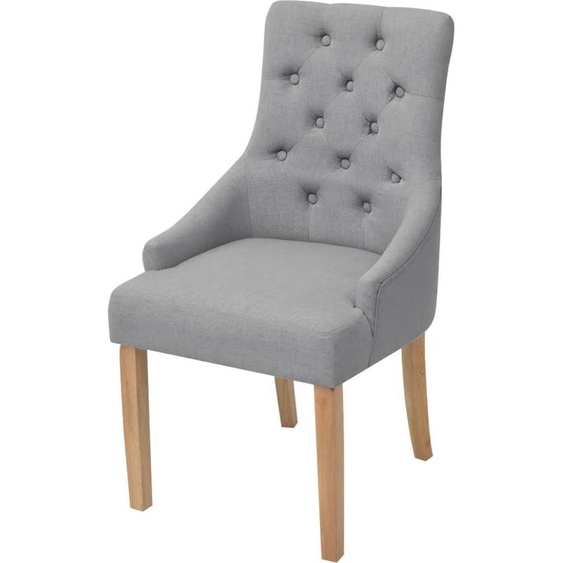 vidaXL Chaise de salle à manger 2 pcs. Tissu gris clair