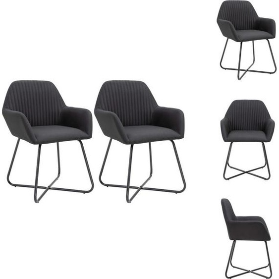 vidaXL Chaise de salle à manger 2 pcs. tissu noir - Chaise de salle à manger