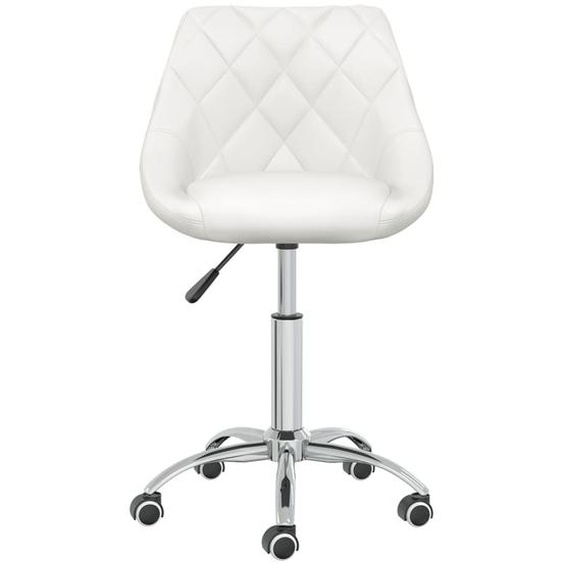 vidaXL Chaise de salle à manger 4 pcs. Pivotant Blanc Similicuir