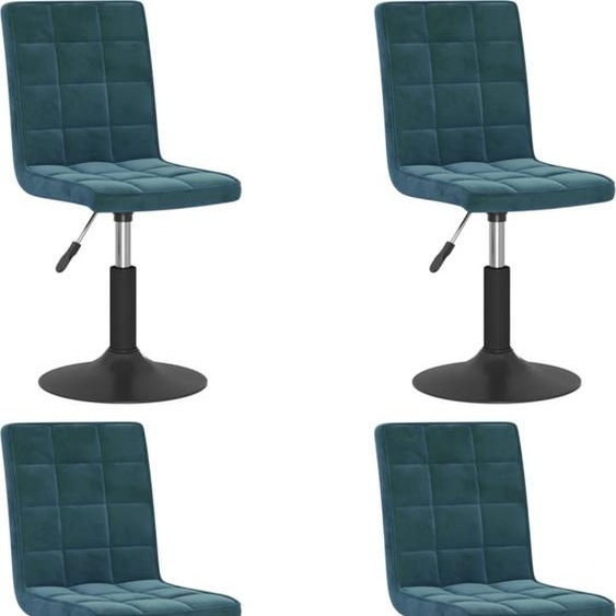vidaXL Chaise de salle à manger 4 pcs. Pivotant Bleu Velours