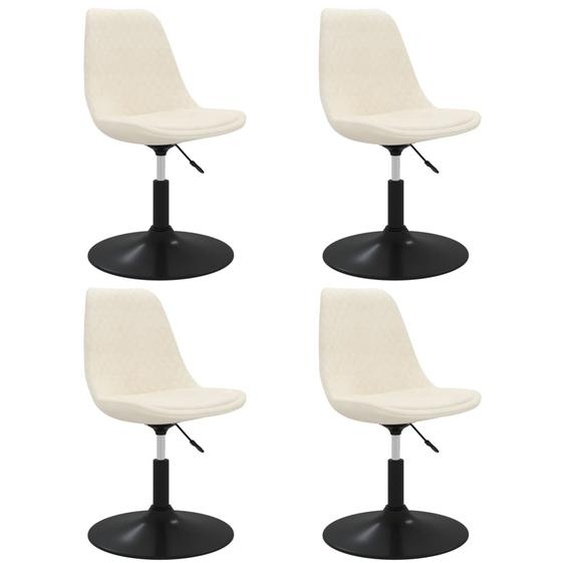 vidaXL Chaise de salle à manger 4 pcs. Pivotantes Crème Velours