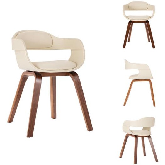 vidaXL Chaise de salle à manger blanche bois courbé et similicuir - Chaise de salle à manger