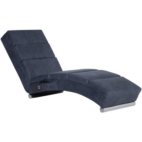 vidaXL Chaise longue de massage Gris aspect daim