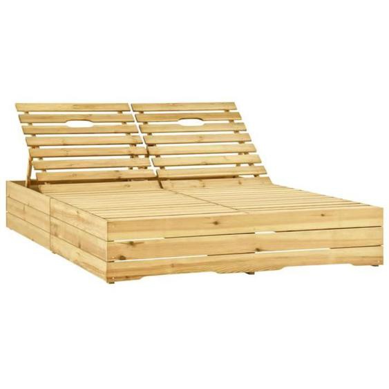 vidaXL Chaise longue double Bois de pin imprégné de vert.