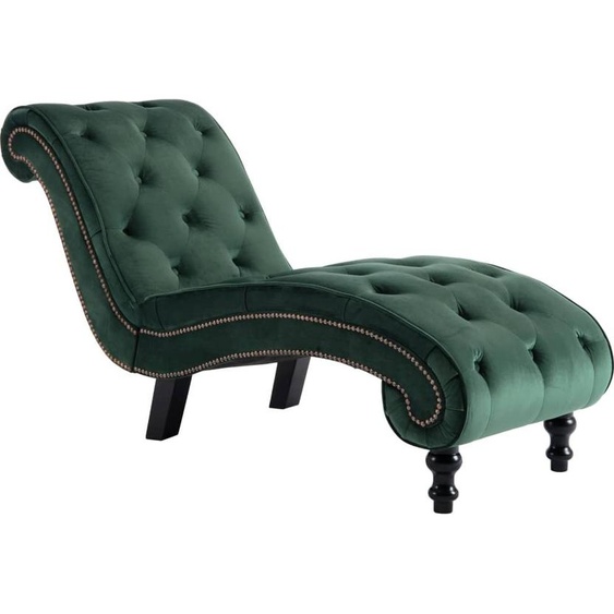 vidaXL Chaise longue Vert velours