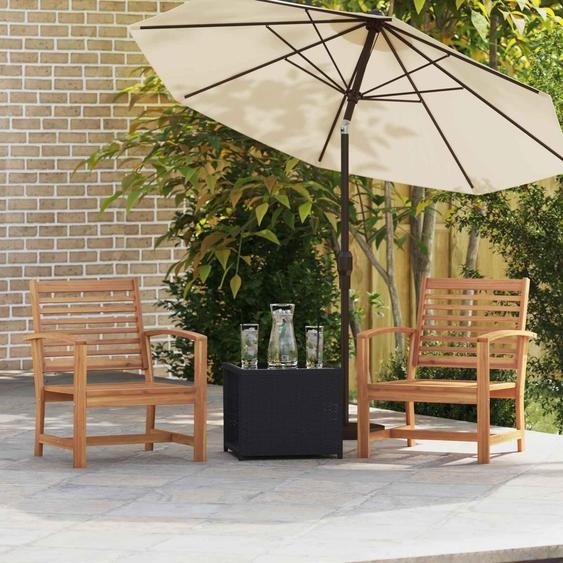 vidaXL Chaise, lot de 2, marron, 65 x 60 x 76,5 cm, bois de teck massif