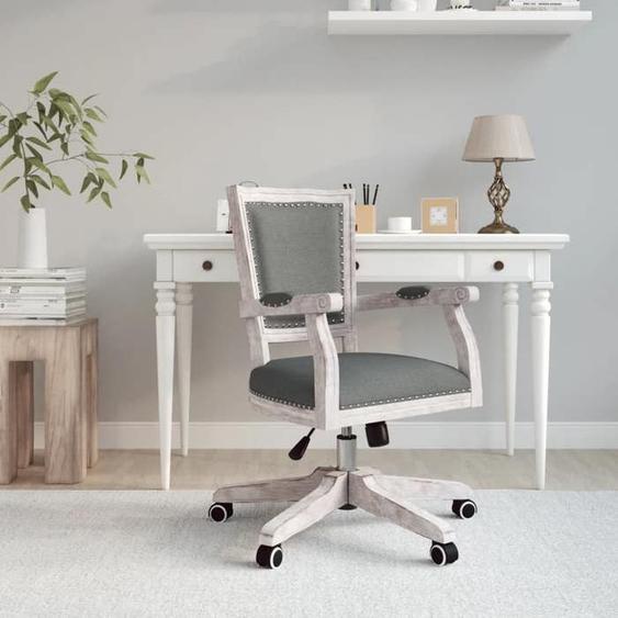 vidaXL Chaise Pivotante de Bureau, Fauteuil avec Dossier et Hauteur Réglables, Siège Rembourré avec Roulettes, Meuble 344479