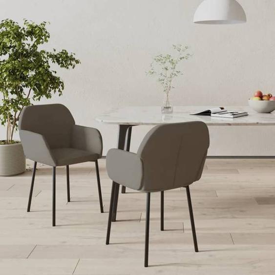 vidaXL Chaises à manger lot de 2 gris foncé velours, chaise à dîner, chaise de salon, chaise dappoint, chaise de cuisine, 347648