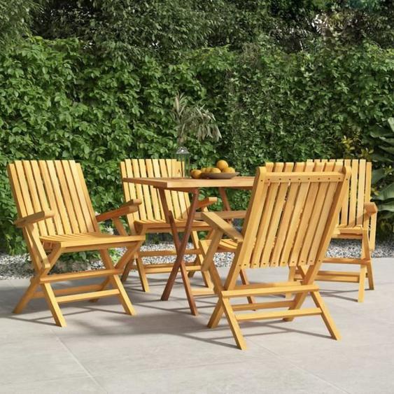vidaXL Chaises de jardin pliantes 4 pcs 61x67x90 cm bois massif teck 3155055