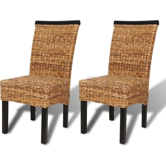 vidaXL Chaises de salle à manger 2 pcs. Abaca et manguier massif