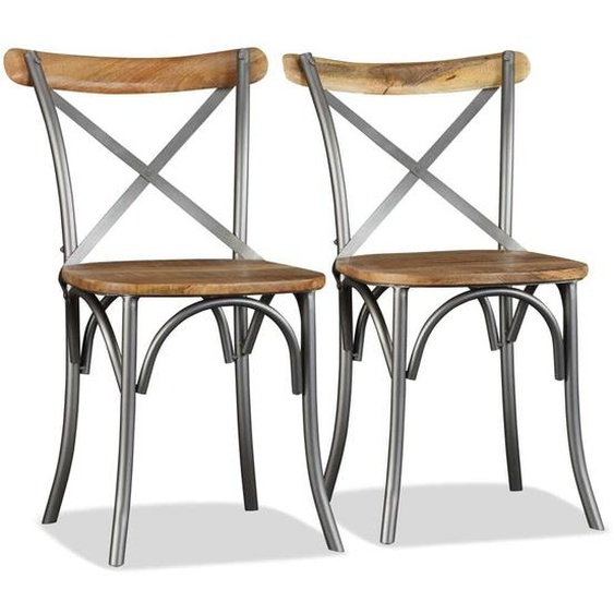 vidaXL Chaises de salle à manger 2 pcs. Bois massif mangue