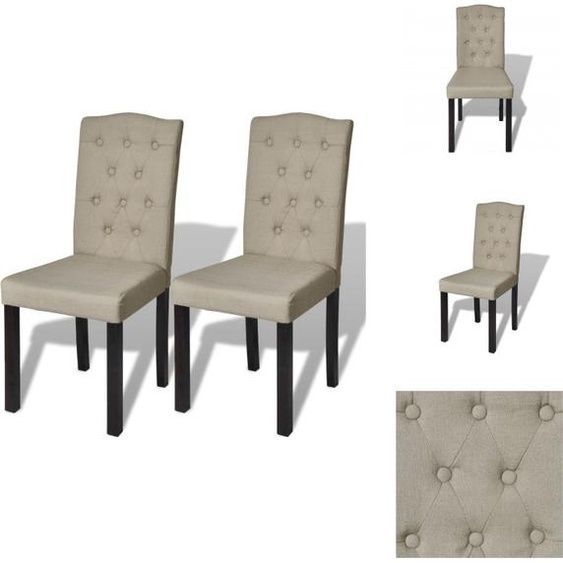 vidaXL Chaises de salle à manger 2 pcs. Tissu chameau - Chaises de salle à manger