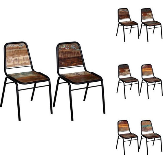 vidaXL Chaises de salle à manger 2 pcs. Vieux bois massif - Chaises de salle à manger