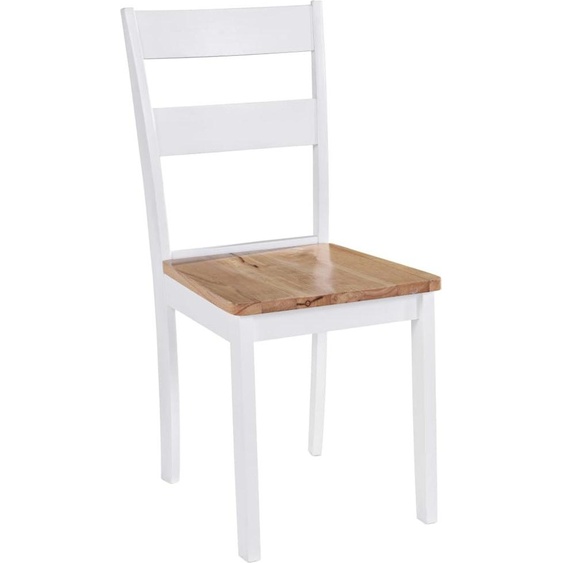 vidaXL Chaises de salle à manger 4 pcs. Blanc Bois massif Hévéa