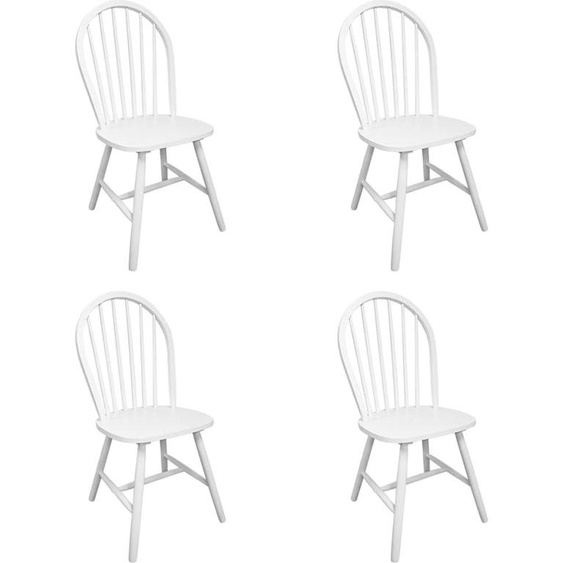 vidaXL Chaises de salle à manger 4 pcs. Blanc Bois massif Hévéa