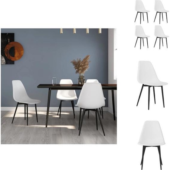 vidaXL Chaises de salle à manger 4 pcs. Blanc PP - Chaises de salle à manger