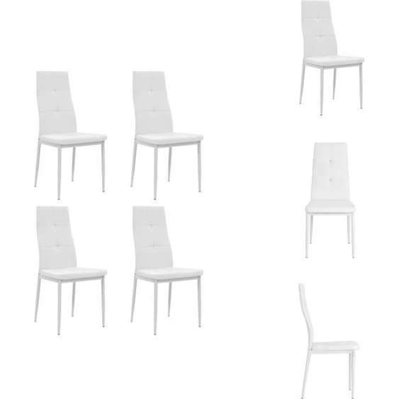 vidaXL Chaises de salle à manger 4 pcs. Blanc Similicuir - Chaises de salle à manger