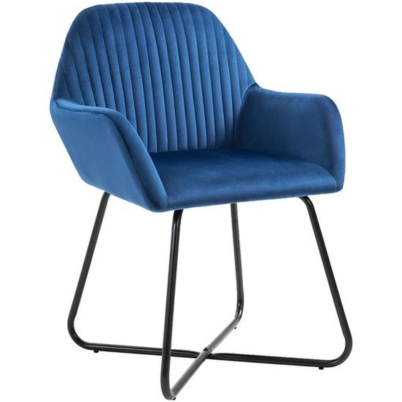 vidaXL Chaises de salle à manger 4 pcs. Bleu velours