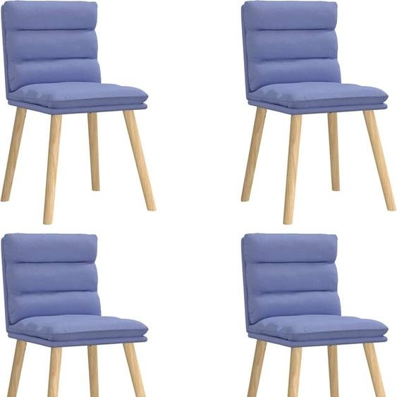 vidaXL Chaises de salle à manger 4 pcs. Tissu bleu jean