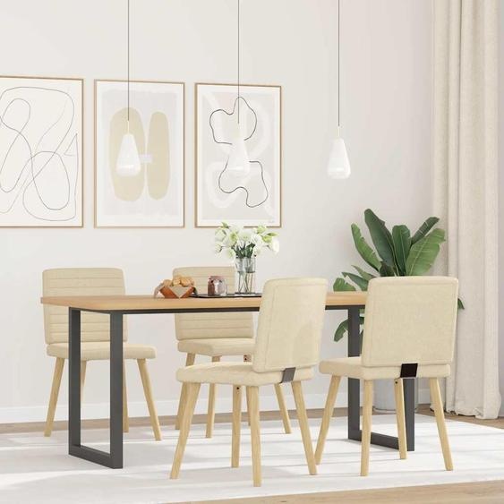vidaXL Chaises de salle à manger 4 pcs. Tissu crème