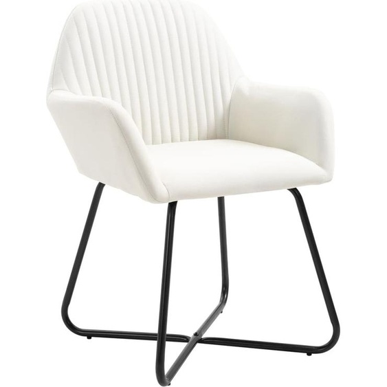 vidaXL Chaises de salle à manger 4 pcs. Tissu crème