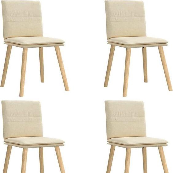 vidaXL Chaises de salle à manger 4 pcs. Tissu crème