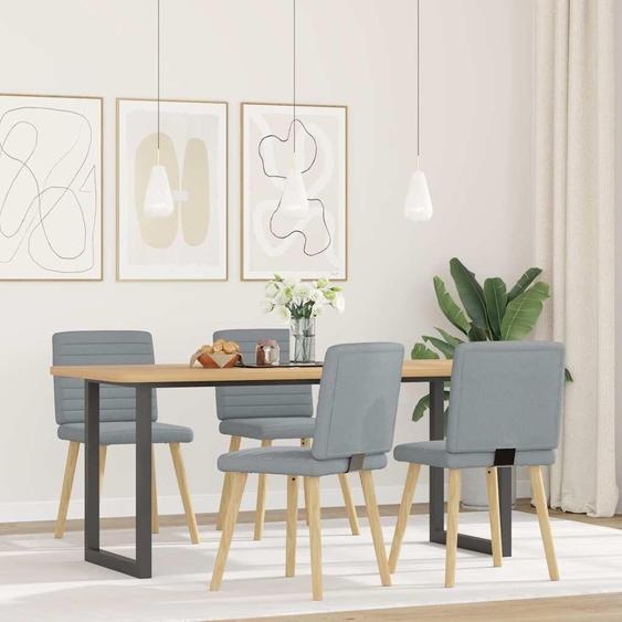 vidaXL Chaises de salle à manger 4 pcs. Tissu gris clair