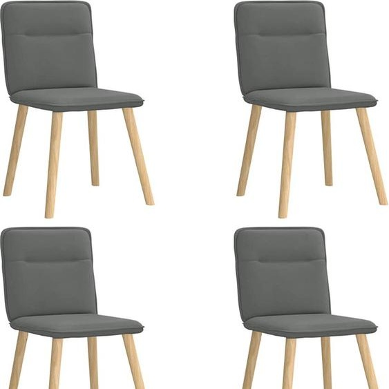 vidaXL Chaises de salle à manger 4 pcs. Tissu gris foncé