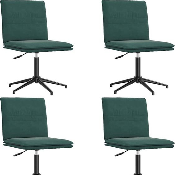 vidaXL Chaises de salle à manger 4 pcs. Vert foncé velours