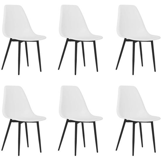 vidaXL Chaises de salle à manger 6 pcs. Blanc PP