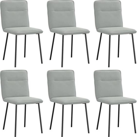 vidaXL Chaises de salle à manger 6 pcs. Gris clair velours
