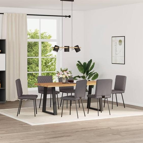 vidaXL Chaises de salle à manger 6 pcs. Gris Similicuir