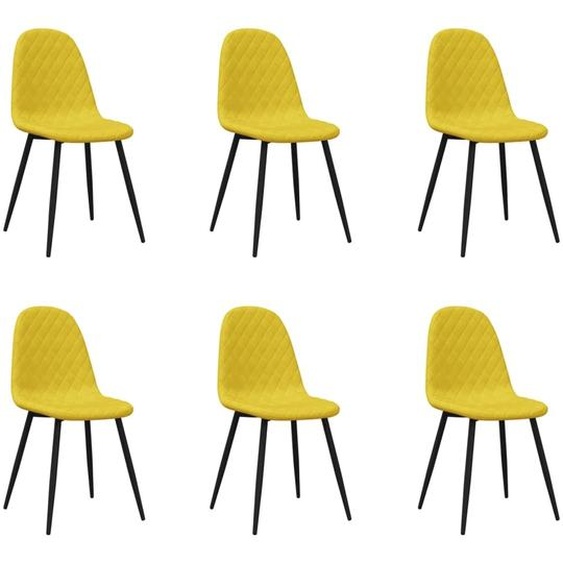 vidaXL Chaises de salle à manger 6 pcs jaune moutarde velours