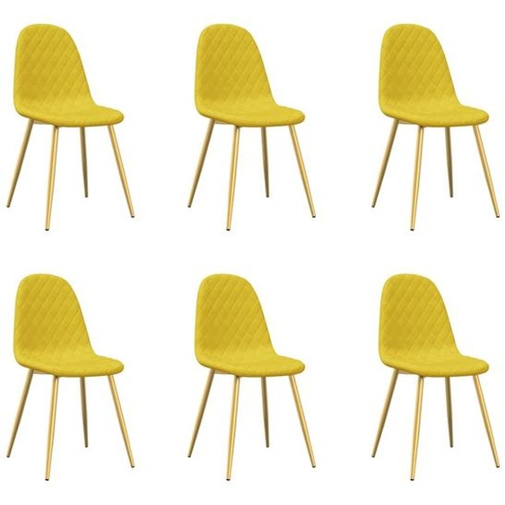 vidaXL Chaises de salle à manger 6 pcs jaune moutarde velours