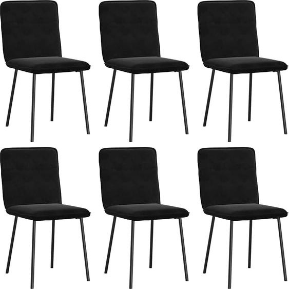 vidaXL Chaises de salle à manger 6 pcs. noir velours