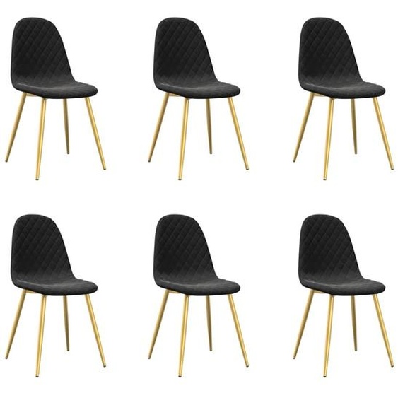 vidaXL Chaises de salle à manger 6 pcs. noir velours