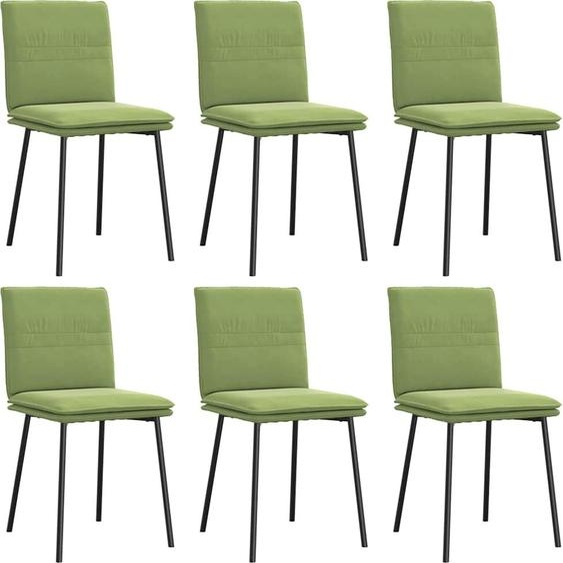 vidaXL Chaises de salle à manger 6 pcs. Vert clair velours