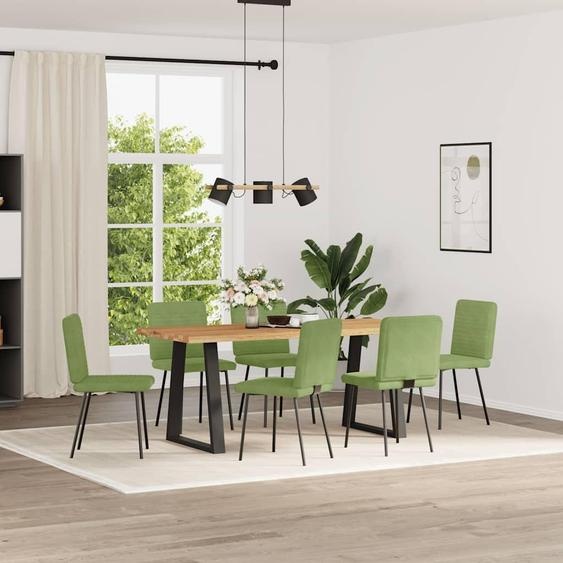 vidaXL Chaises de salle à manger 6 pcs. Vert clair velours