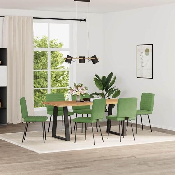 vidaXL Chaises de salle à manger 6 pcs. Vert clair velours