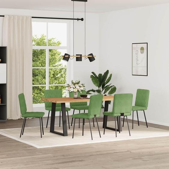 vidaXL Chaises de salle à manger 6 pcs. Vert clair velours