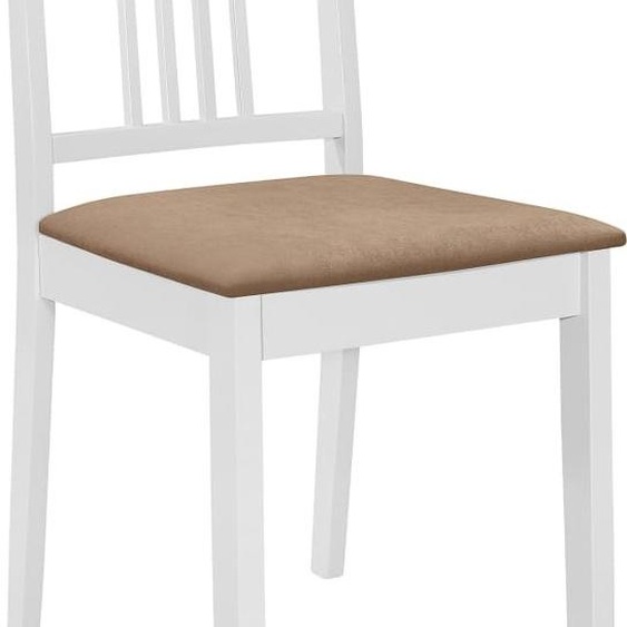 vidaXL Chaises de salle à manger avec coussins 4 pcs. Blanc Bois massif