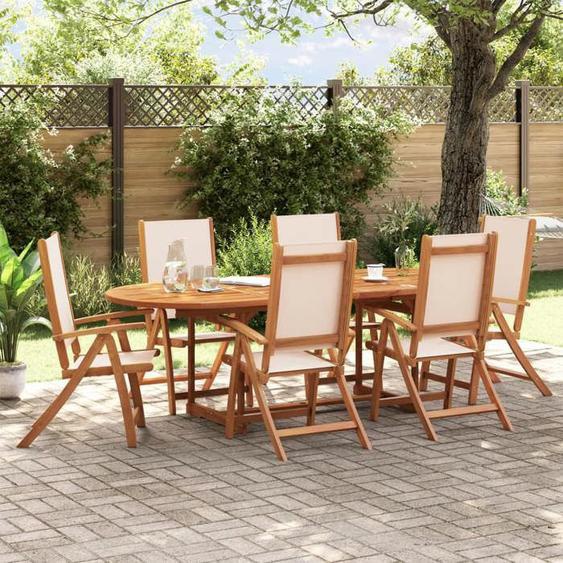 vidaXL Chaises pliables de jardin lot de 6 bois dacacia et textilène chaise de jardin siège d’extérieur chaise de 3279236