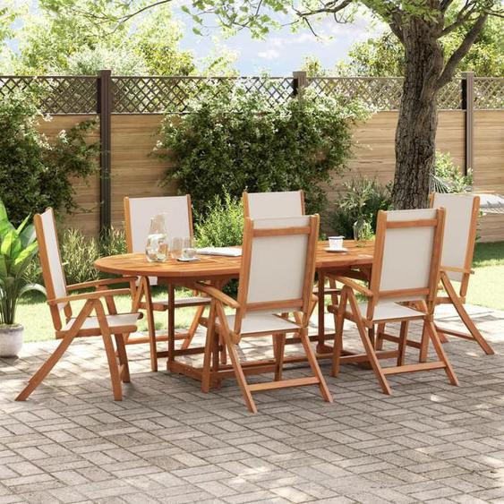 vidaXL Chaises pliables de jardin lot de 6 bois dacacia et textilène chaise de jardin siège d’extérieur chaise de 3279239