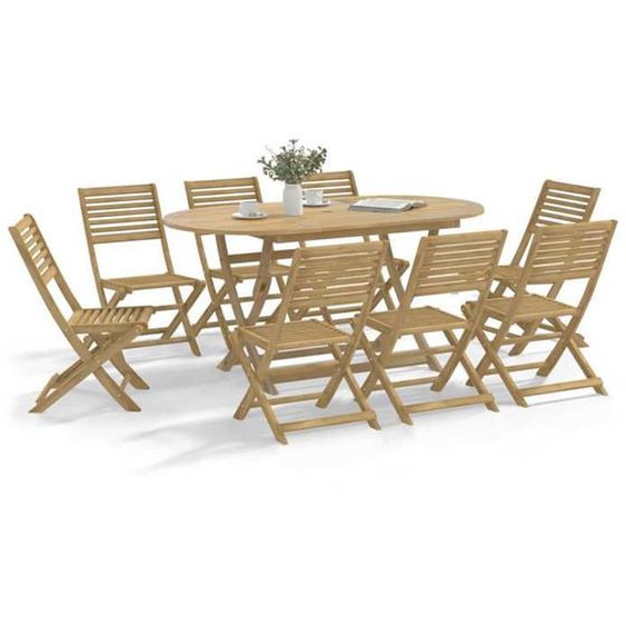 vidaXL Chaises pliables de jardin lot de 8 bois massif dacacia chaise de jardin en bois chaise pliable meuble 3214229
