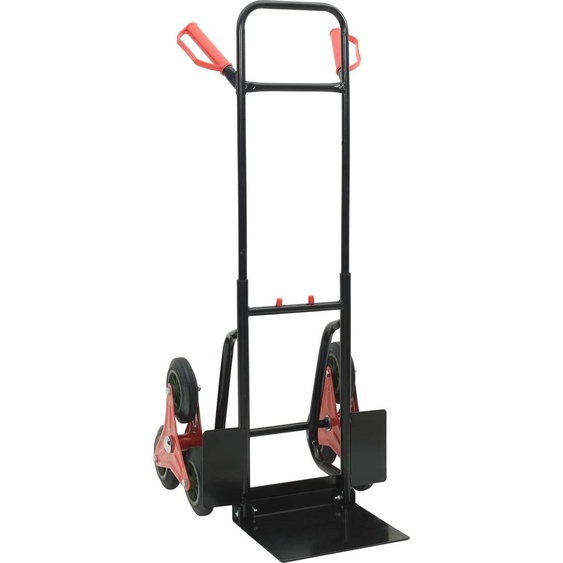 vidaXL Chariot à main noir et rouge 64,5 x 49,5 x 114 cm Acier
