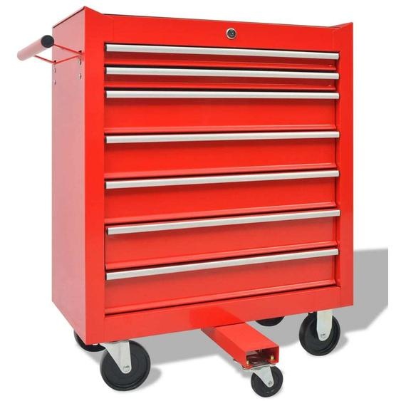 vidaXL Chariot datelier avec 1125 outils Acier rouge