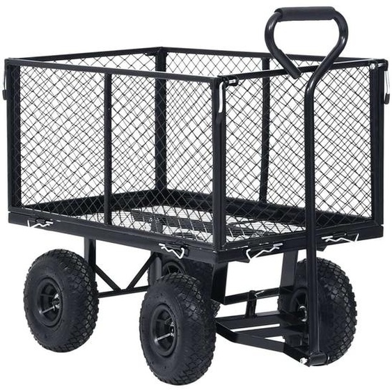vidaXL Chariot de jardin noir 350 kg